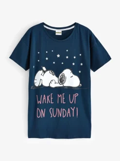 Pyjama's|Loungewear|Vanilla Underground Blauw - Snoopy Korte Broek Pyjama's Set