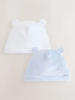 Mutsjes En Antikrabwantjes|Mutsen, Handschoenen En Sjaals*Next Blauw - Velours babymutsen 2 stuks (0-12mnd)