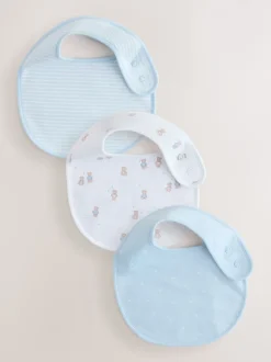 Slabbetjes|Next Blauw - Verpakking met 3 babyslabbetjes
