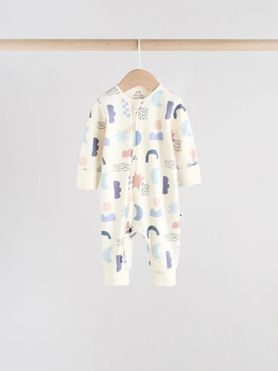 Babypakjes En Babypyjama's*Next Blauw - Verpakking van 4 Baby slaappakjes zonder voetjes met tweewegrits (0mnd-3jr)