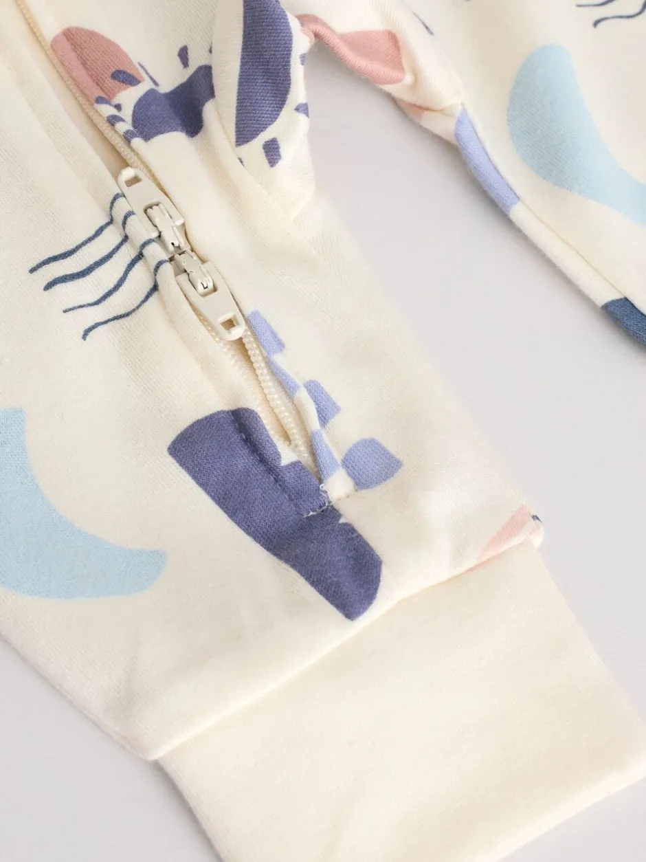 Babypakjes En Babypyjama's*Next Blauw - Verpakking van 4 Baby slaappakjes zonder voetjes met tweewegrits (0mnd-3jr)