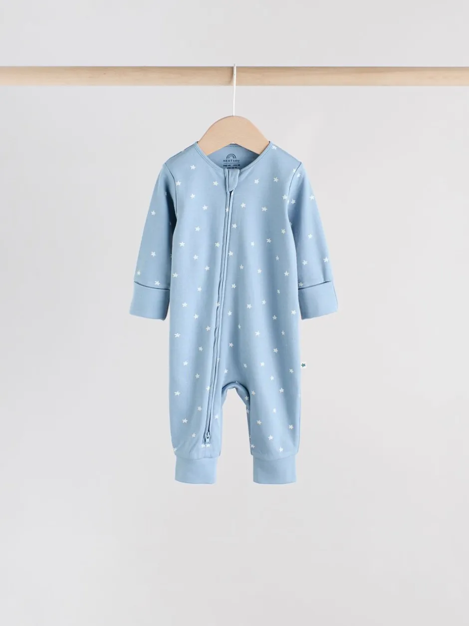 Babypakjes En Babypyjama's*Next Blauw - Verpakking van 4 Baby slaappakjes zonder voetjes met tweewegrits (0mnd-3jr)