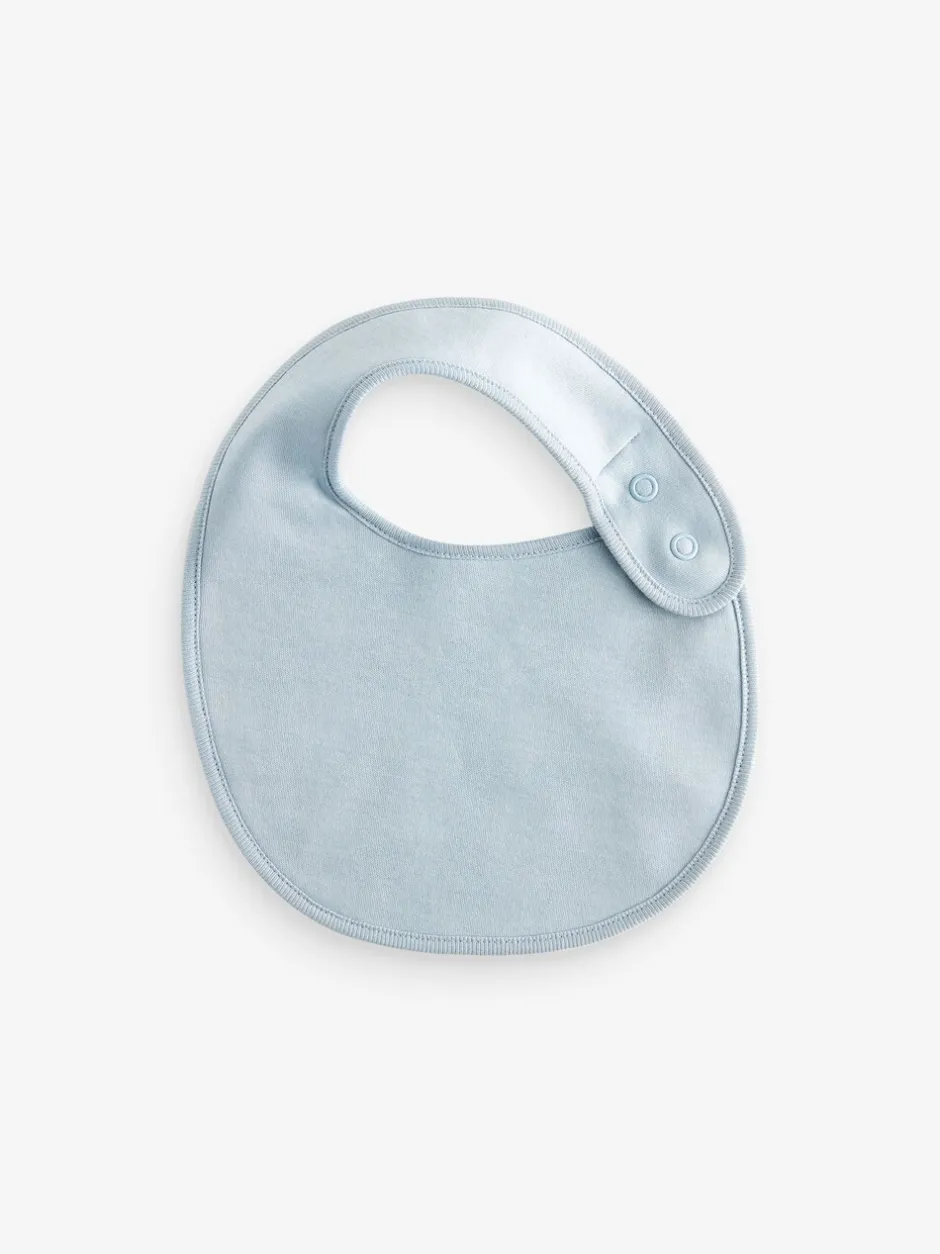 Slabbetjes|Next Blauw - Verpakking van 5 babyslabbetjes van 100% katoen