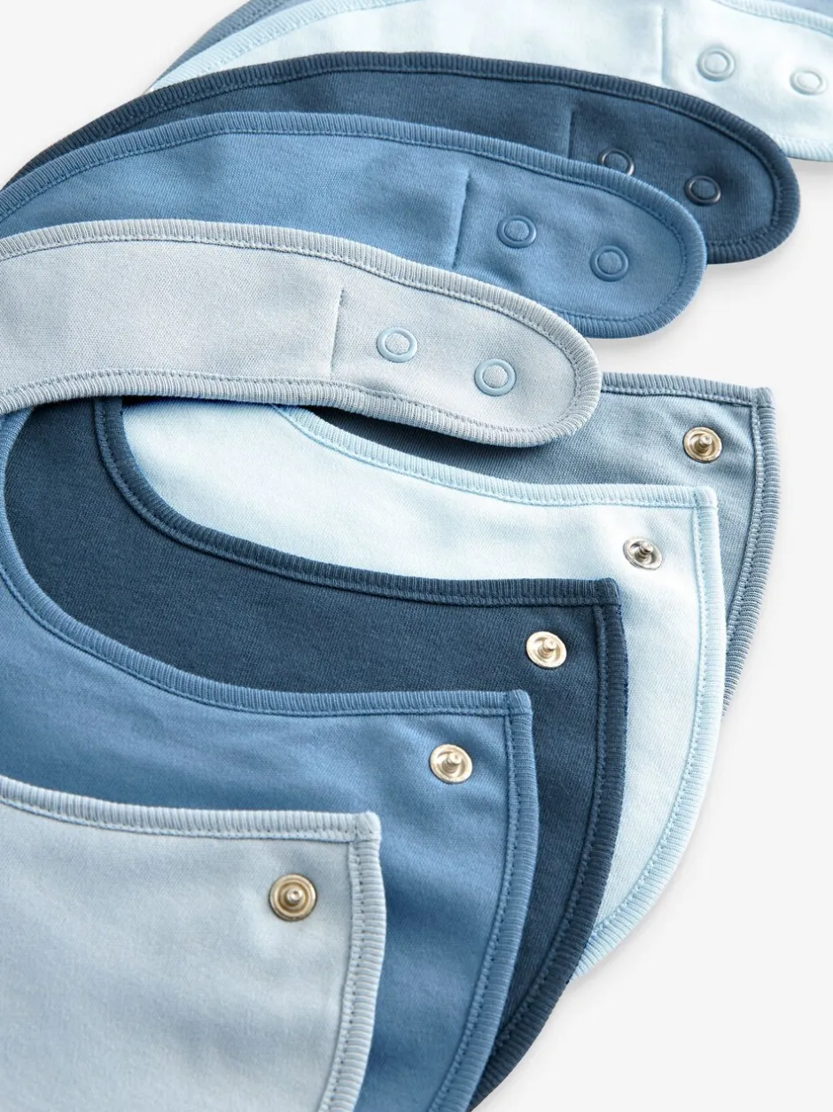 Slabbetjes|Next Blauw - Verpakking van 5 babyslabbetjes van 100% katoen