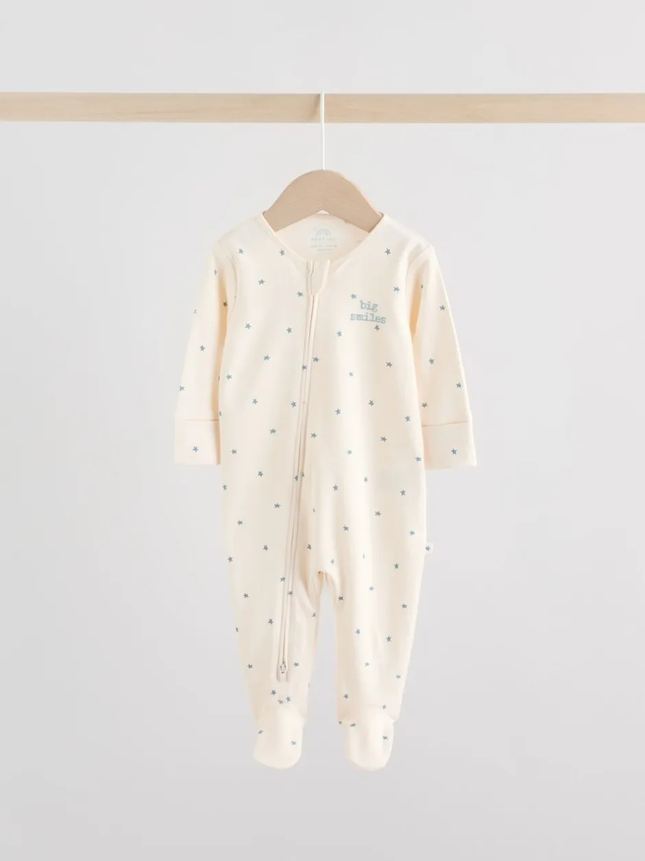 Multipacks|Babypakjes En Babypyjama's|Next Blauw - Verpakking van 3 babypyjama's met tweewegrits (0-2jr)