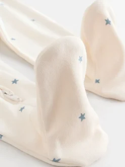 Multipacks|Babypakjes En Babypyjama's|Next Blauw - Verpakking van 3 babypyjama's met tweewegrits (0-2jr)