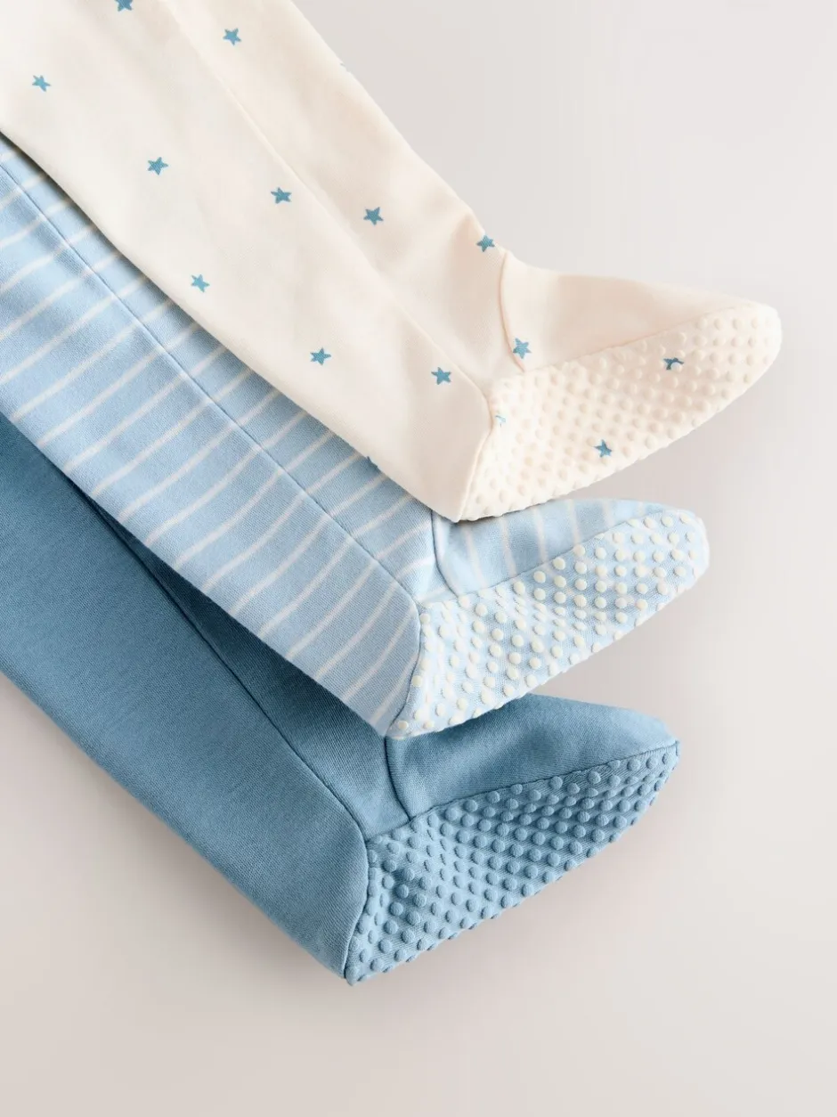 Multipacks|Babypakjes En Babypyjama's|Next Blauw - Verpakking van 3 babypyjama's met tweewegrits (0-2jr)