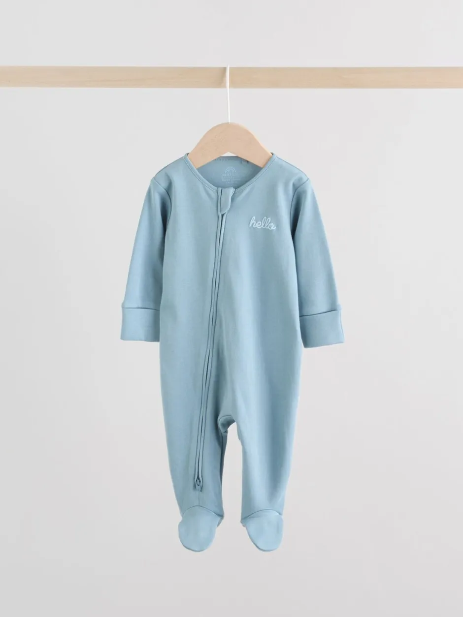 Multipacks|Babypakjes En Babypyjama's|Next Blauw - Verpakking van 3 babypyjama's met tweewegrits (0-2jr)