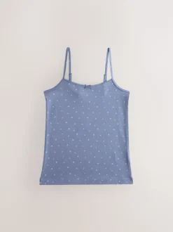 Alle Ondergoed|Tops*Next - Verpakking van 3 cami topjes met bandjes en print (1,5 - 16 jr) Blauw