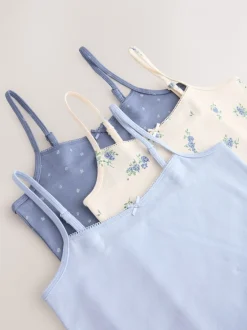 Alle Ondergoed|Tops*Next - Verpakking van 3 cami topjes met bandjes en print (1,5 - 16 jr) Blauw