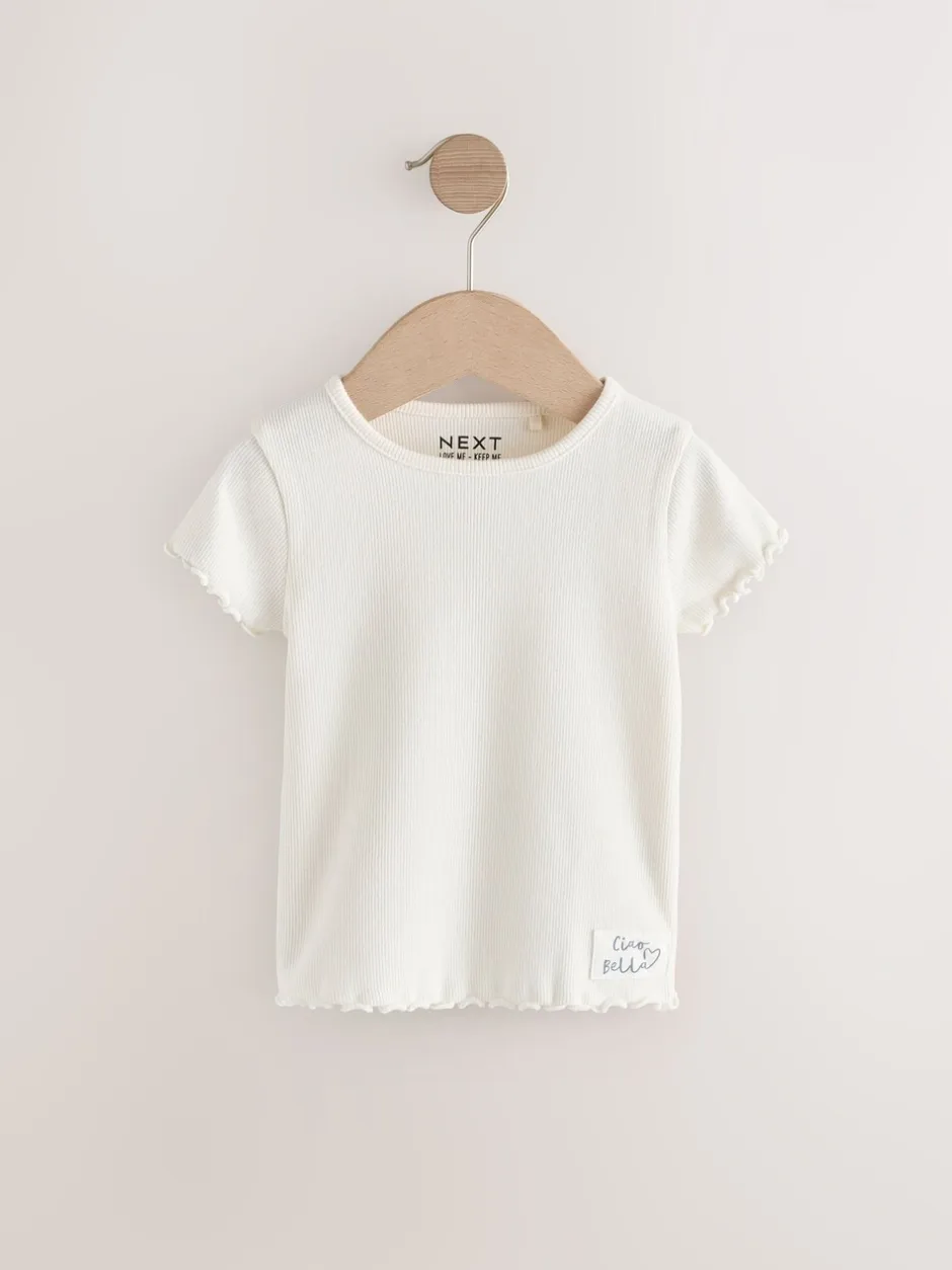 Tops|Tops*Next Blauw - Verpakking van 5 geribbelde tops met korte mouwen (3mnd -7jaar)