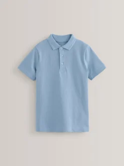 Schoolkleding|Next - Verpakking van 5 katoenen poloshirts met korte mouwen voor school (3-16jr) Blauw