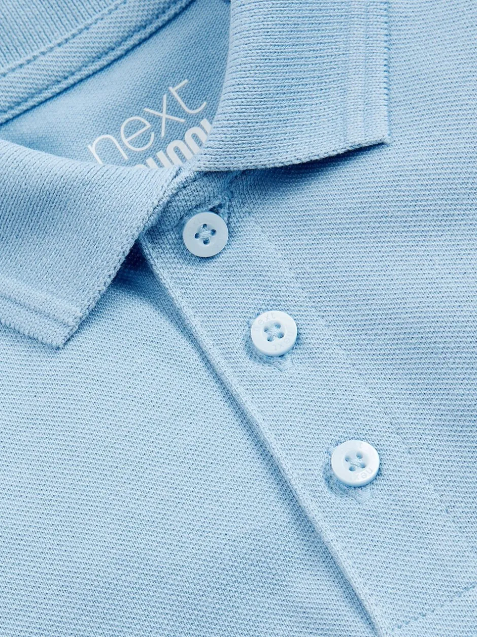 Schoolkleding|Next - Verpakking van 5 katoenen poloshirts met korte mouwen voor school (3-16jr) Blauw