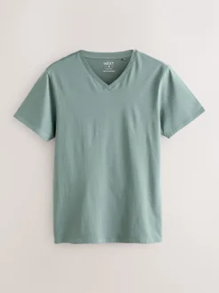 Ondergoed|Ondergoed*Next - Verpakking van 5 slim-fit 100% katoenen T-shirts met V-hals en laagjes Blauw