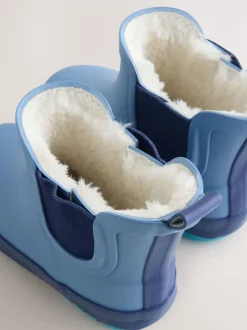 Laarzen|Next Blauw - Warme gevoerde enkellaarzen