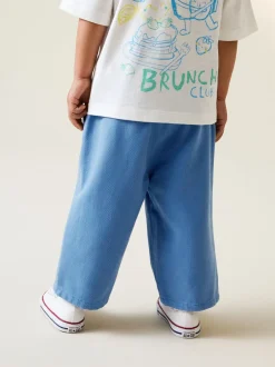 Broeken En Chino's*Next Blauw - Wijde broek met elastische taille (3mnd-7jr)