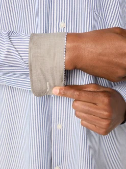 Shirts*Next Blauw Bengaals - Strijkvrij Oxford overhemd met knopen
