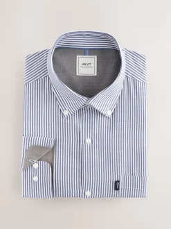 Shirts*Next Blauw Bengaals - Strijkvrij Oxford overhemd met knopen