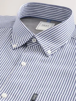 Shirts*Next Blauw Bengaals - Strijkvrij Oxford overhemd met knopen