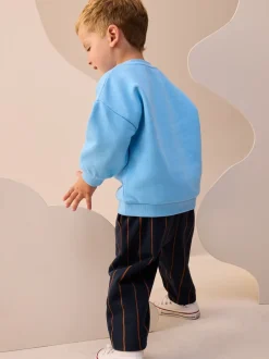 Sets En Combisets|Truien En Breisels*Next Blauw boerderijdier - Set met sweatshirt en joggingbroek met strepen (3mnd-7jr)