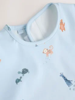 Slabbetjes*Next Blauw Dino Jungle - Slabbetje met mouwen voor spenen en voeden
