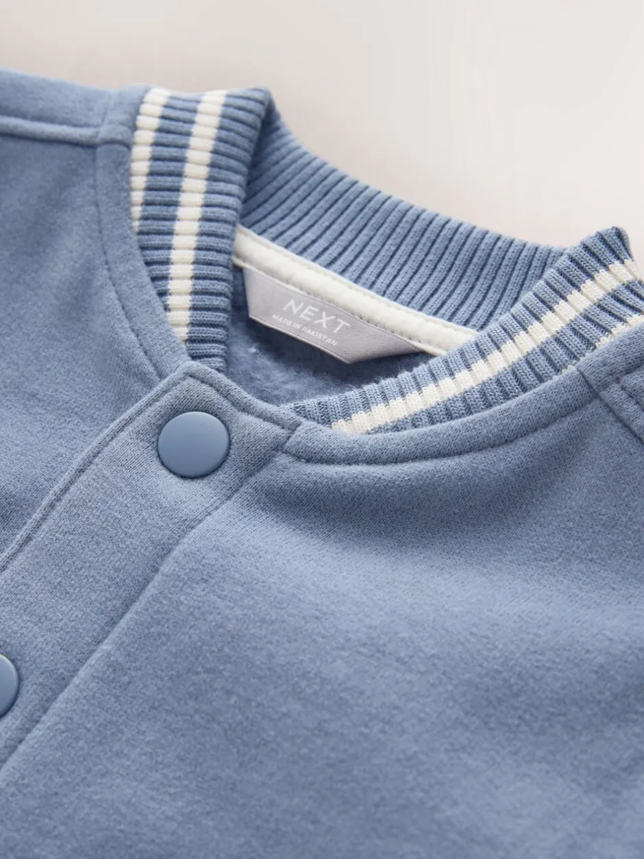 Jassen, Jacks En Kinderwagenpakjes|Jassen En Jacks|Next - Jersey bomberjack (3mnd -7jr) Blauw en ecru