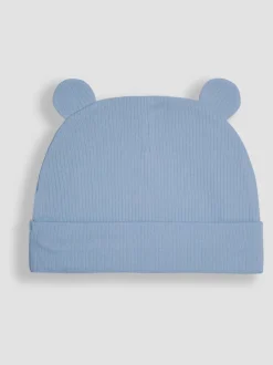 Mutsjes En Antikrabwantjes|Mutsen, Handschoenen En Sjaals*Jojo Maman Bébé - - 2 Babymutsen Blauw geribbeld