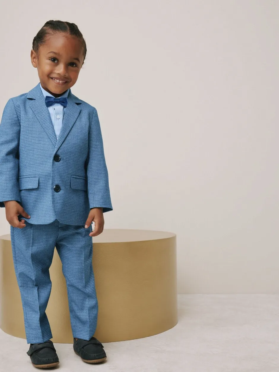 Kostuums En Herenvesten*Next Blauw geruit - Set van blazer, overhemd, broek en vlinderdas (3 mnd - 9 jr)