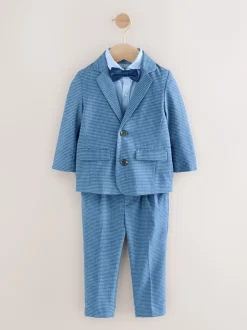 Kostuums En Herenvesten*Next Blauw geruit - Set van blazer, overhemd, broek en vlinderdas (3 mnd - 9 jr)