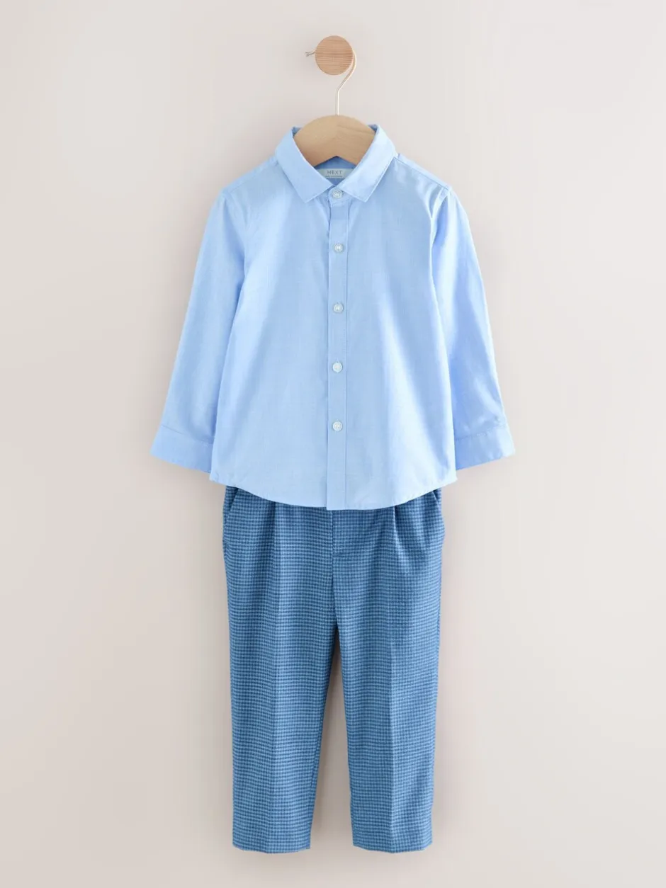 Kostuums En Herenvesten*Next Blauw geruit - Set van blazer, overhemd, broek en vlinderdas (3 mnd - 9 jr)