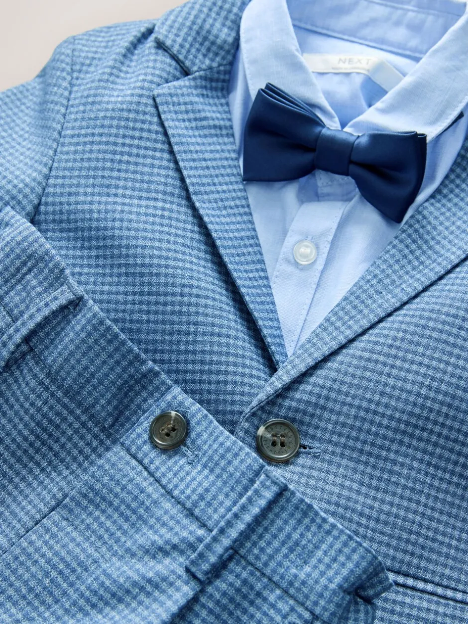 Kostuums En Herenvesten*Next Blauw geruit - Set van blazer, overhemd, broek en vlinderdas (3 mnd - 9 jr)