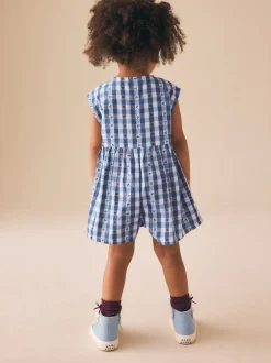 Jumpsuits En Playsuits|Next - Trapeze Playsuit (3mths-7yrs) Blauw geruit