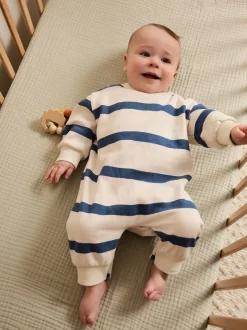 Sets En Combisets|Rompertjes En Tuinbroeken|Next Blauw gestreept - Baby joggingromper (0mnd-3jr)