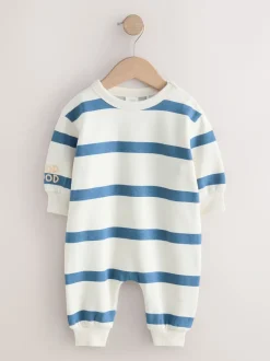 Sets En Combisets|Rompertjes En Tuinbroeken|Next Blauw gestreept - Baby joggingromper (0mnd-3jr)