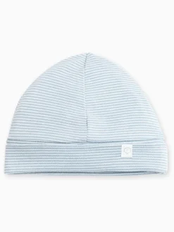 Mutsen, Handschoenen En Sjaals*Mori - Supersoft Babyhoedje Blauw gestreept