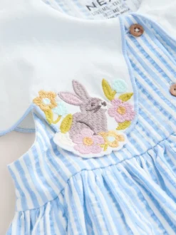Jurken|Jurken|Next - Zomerjurk met kraag (3mnd -7jr) Blauw gestreept