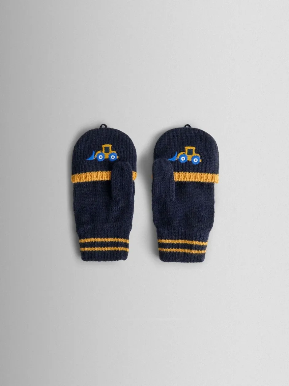 Mutsjes En Antikrabwantjes|Mutsen, Handschoenen En Sjaals|Jojo Maman Bébé - - Wanten met fleecevoering Blauw graafmachine