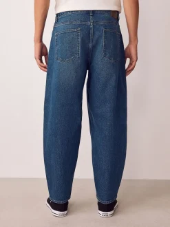Jeans*Next - Barrel Fit - Vintage wash denim jeans Blauw Klassiek Vintage
