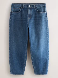 Jeans*Next - Barrel Fit - Vintage wash denim jeans Blauw Klassiek Vintage