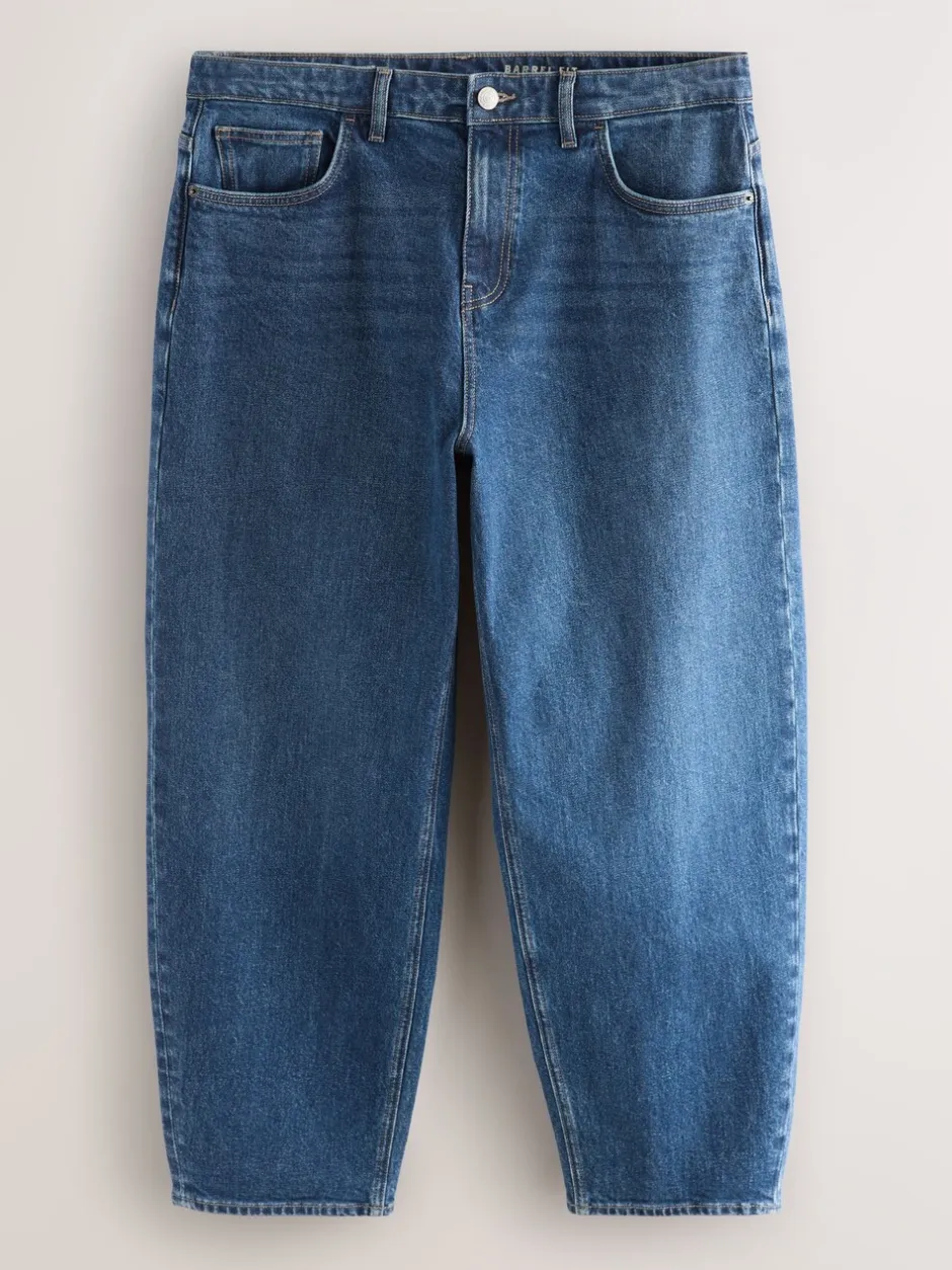 Jeans*Next - Barrel Fit - Vintage wash denim jeans Blauw Klassiek Vintage