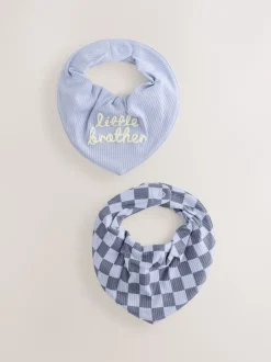 Slabbetjes|Next - Verpakking met 2 babyslabbetjes Blauw Little Brother