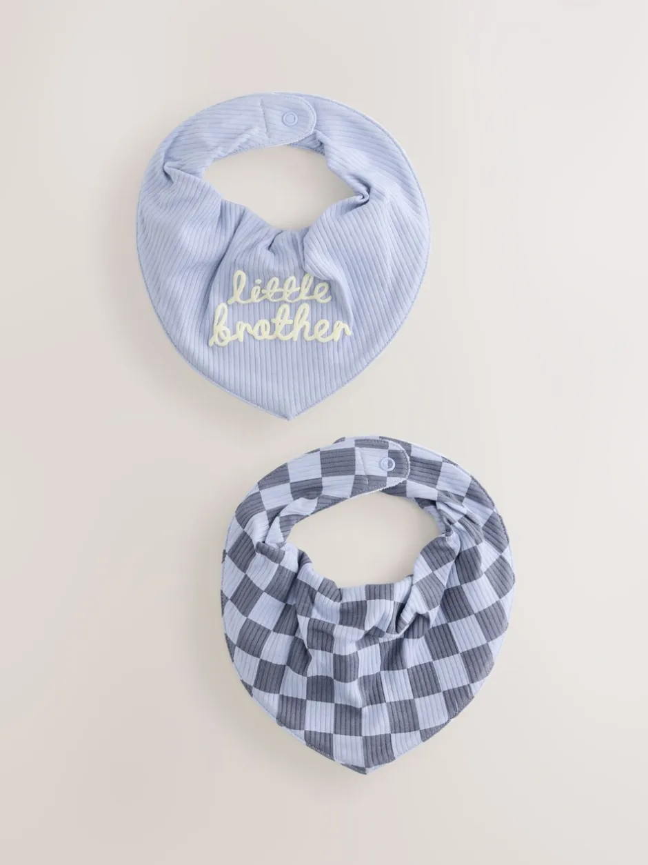 Slabbetjes|Next - Verpakking met 2 babyslabbetjes Blauw Little Brother