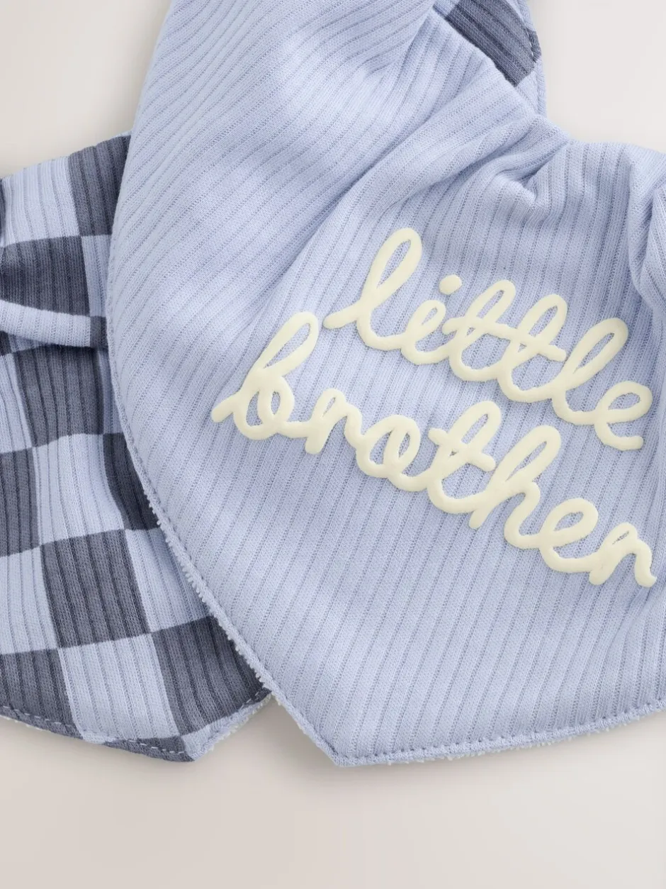 Slabbetjes|Next - Verpakking met 2 babyslabbetjes Blauw Little Brother