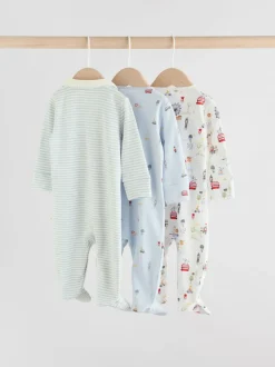 Babypakjes En Babypyjama's|Next - Verpakking van 3 babypyjama's (0-2jr) Blauw London