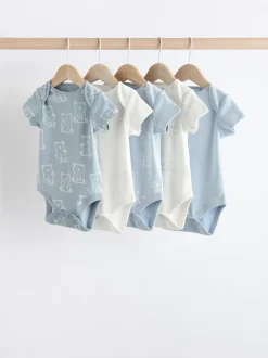 Rompertjes En Hemdjes*Next Blauw met beren - Set van 5 babyrompertjes
