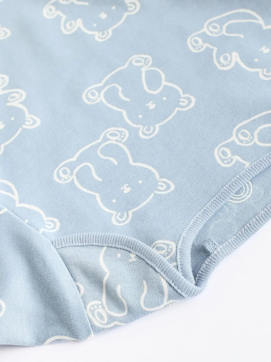 Rompertjes En Hemdjes*Next Blauw met beren - Set van 5 babyrompertjes