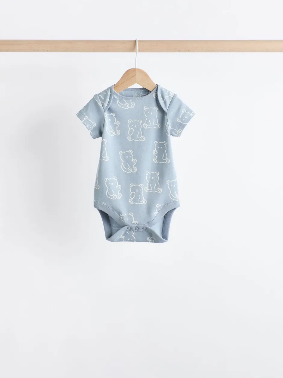 Rompertjes En Hemdjes*Next Blauw met beren - Set van 5 babyrompertjes