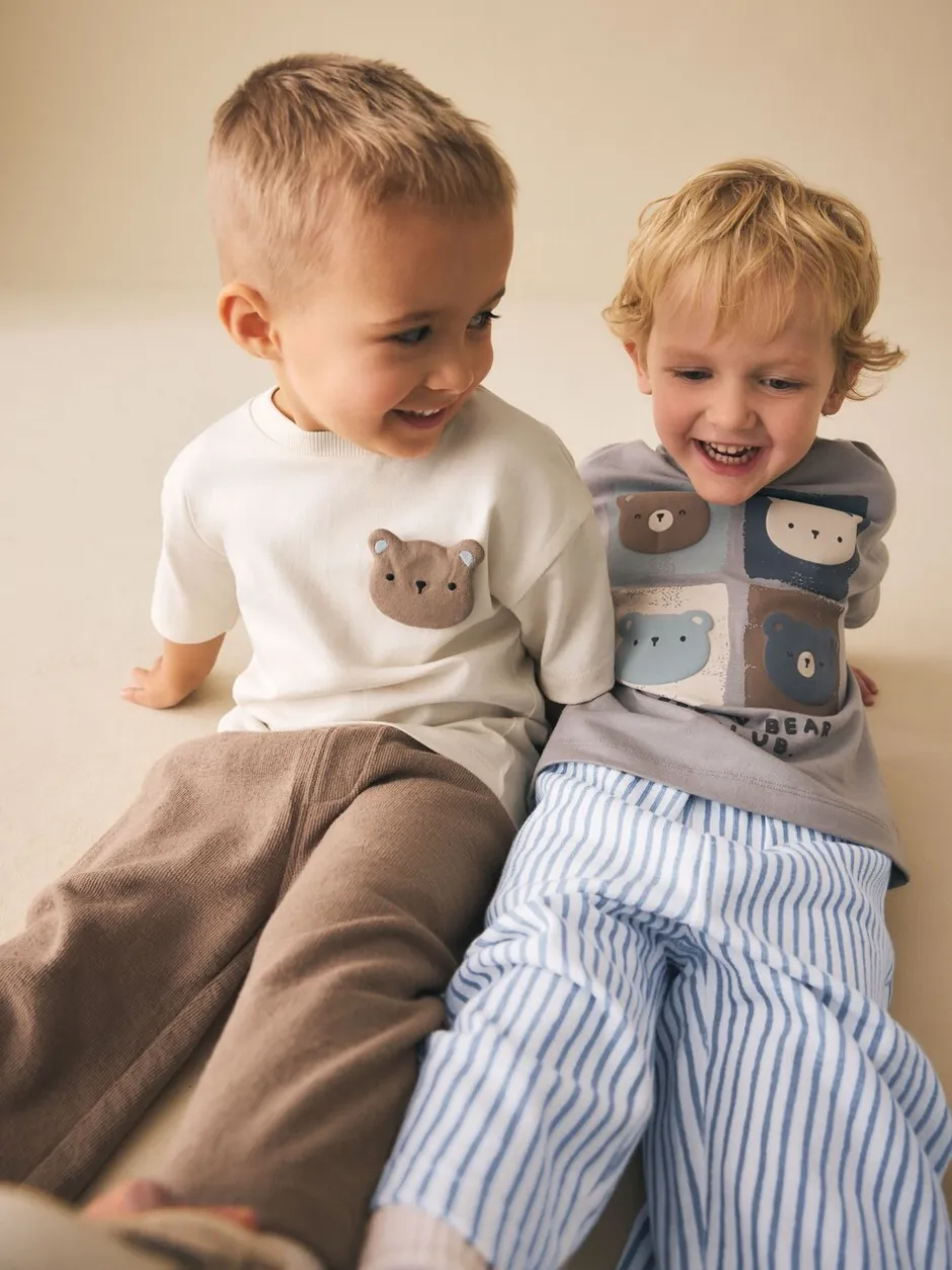 Sets En Outfits|Shorts*Next Blauw met beren - Short Sleeve T-Shirt and Lightweight Joggers 2 Pack Set (3mths-7yrs)
