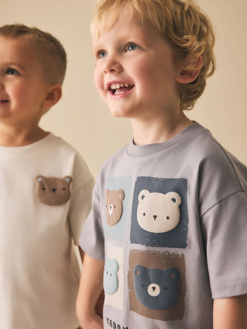 Sets En Outfits|Shorts*Next Blauw met beren - Short Sleeve T-Shirt and Lightweight Joggers 2 Pack Set (3mths-7yrs)