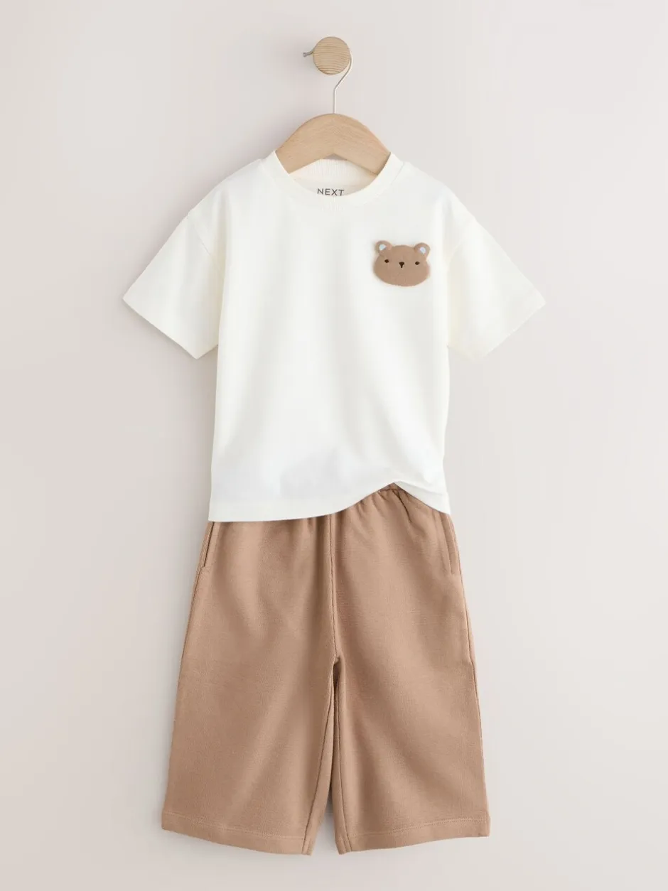 Sets En Outfits|Shorts*Next Blauw met beren - Short Sleeve T-Shirt and Lightweight Joggers 2 Pack Set (3mths-7yrs)
